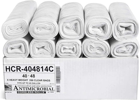 Aluf Plastics High Density Trash Bags, 45 Gallon, 14 Micron, by AlufPlastics