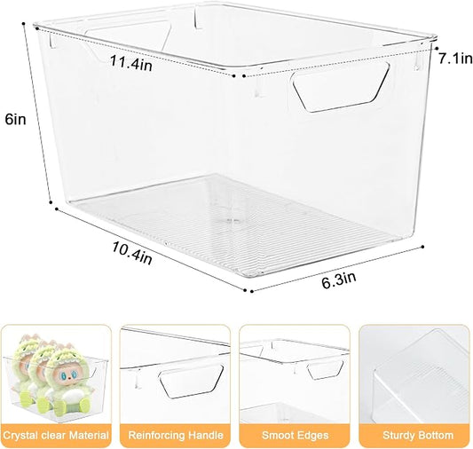 Attelite Clear Plastic Storage Bins, Large 12 Pack Pantry Organizer - Image 2