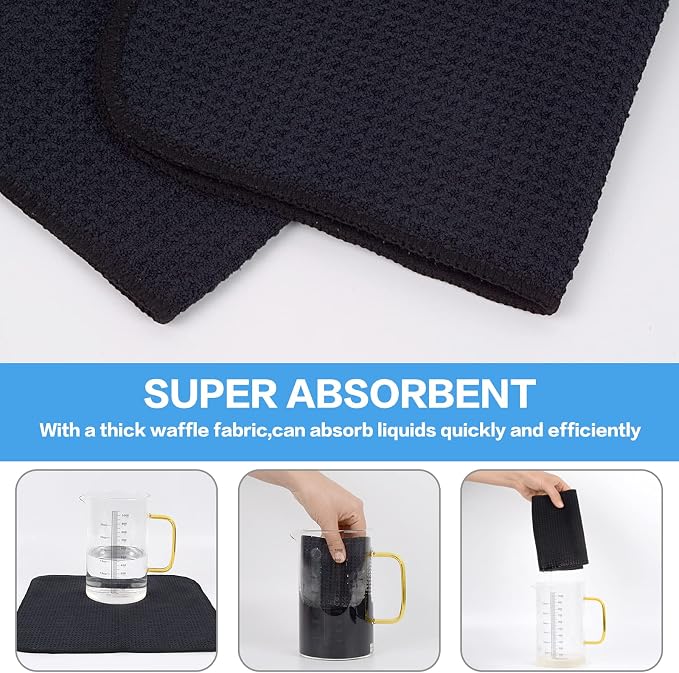 KinHwa Kitchen Washcloths for Dishes Absorbent Microfiber Dish Cloths Quick Dry - Image 4