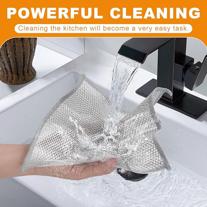 20 Pcs New Upgrade 3-Layer Metal Dish Cloth, No Scratches Wire Cleaning Cloth - Image 5