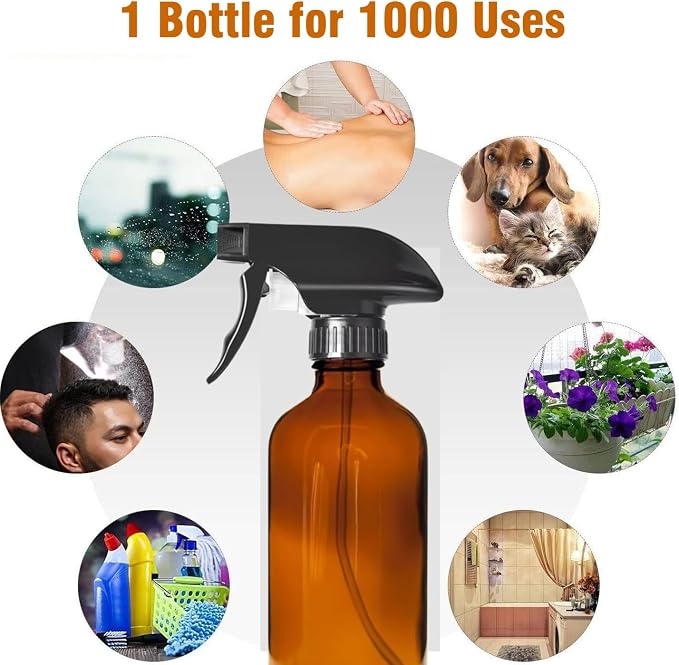 8oz Amber Glass Spray Bottles - Image 7