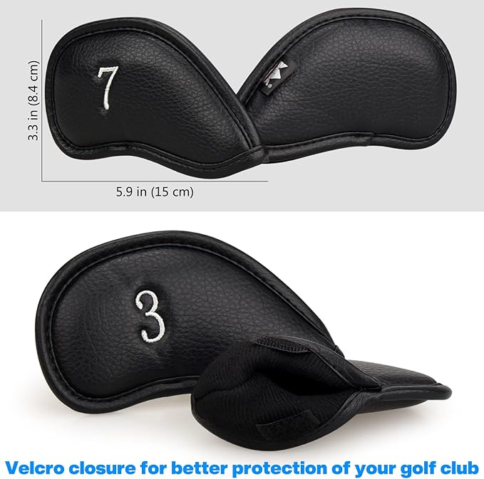 CRAFTSMAN GOLF 12pcs or 1pc Thick Synthetic Leather Golf Iron Head Covers Set - Image 6