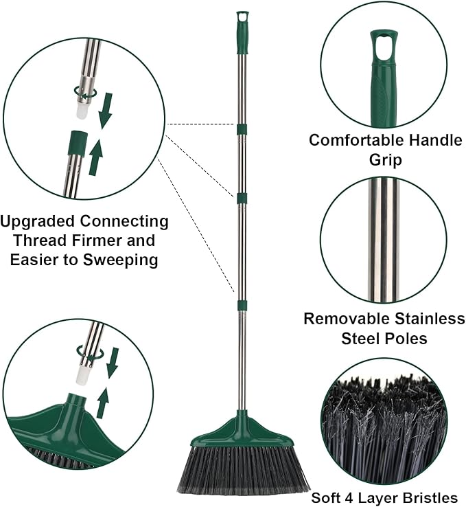 4 PCS Heavy Duty Broom Outdoor/Indoor Commercial Broom - Image 6