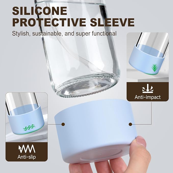 Glass Spray Bottles with Silicone Sleeves, Mist and Stream Empty Refillable - Image 5