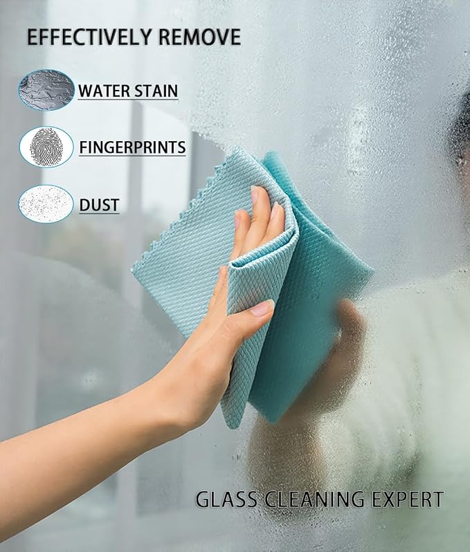 Streak Free Fish Scale Microfiber Cleaning Cloth Window, Windshield, Lint-Free - Image 3