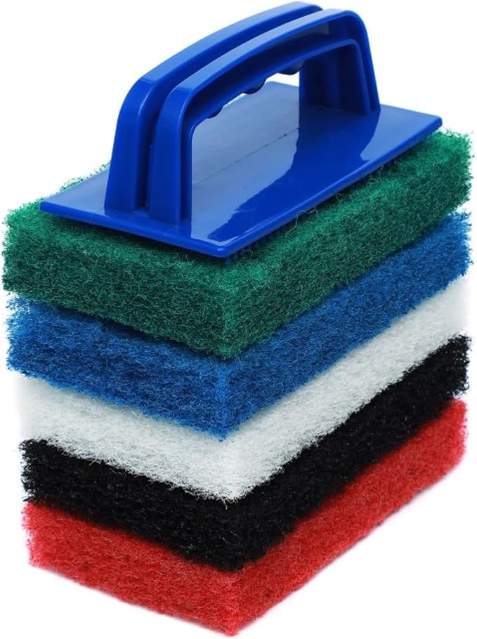 6pcs Scrubbing Pad Kit Interchangeable Reusable Handle | 5 Different Scrubbing - Image 7