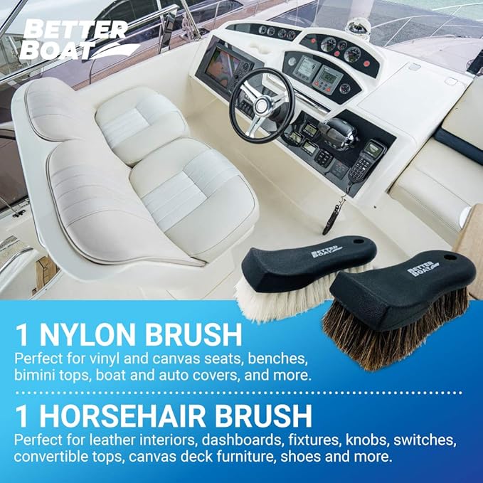 Upholstery Brush Set, Carpet and Car Cleaning Brushes, Horsehair Detailing Brush - Image 6