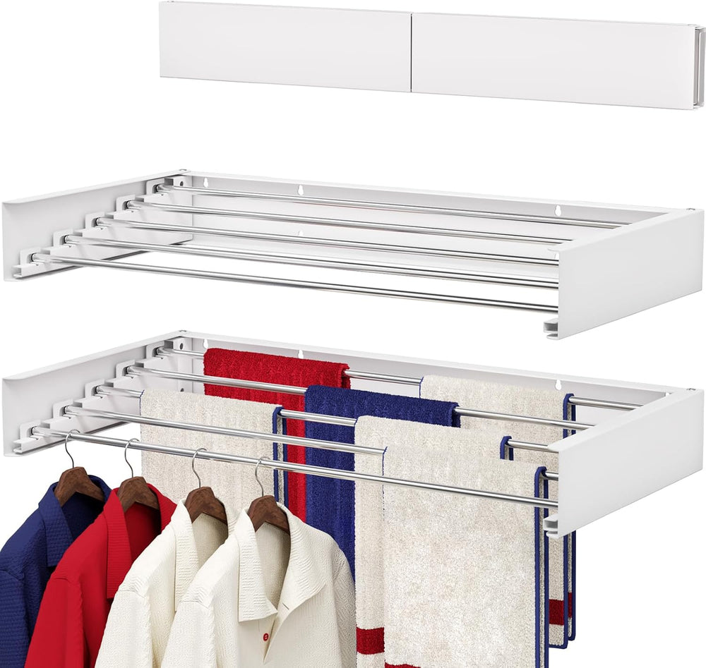 Wall Mounted Drying Rack 31.5", Foldable Laundry Drying Rack