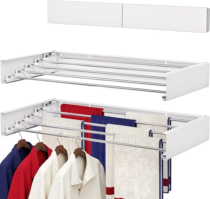 Wall Mounted Drying Rack 31.5", Foldable Laundry Drying Rack by DryingSolved