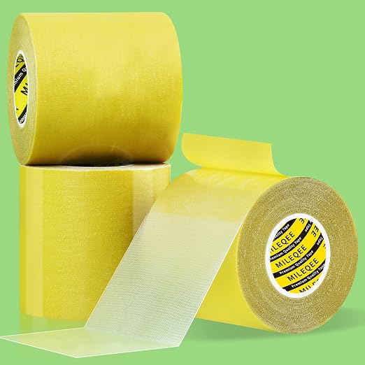 3Pack Double Sided Tape Heavy Duty, 3.2in x 33FT, Universal High Tack Strong by MILEQEE