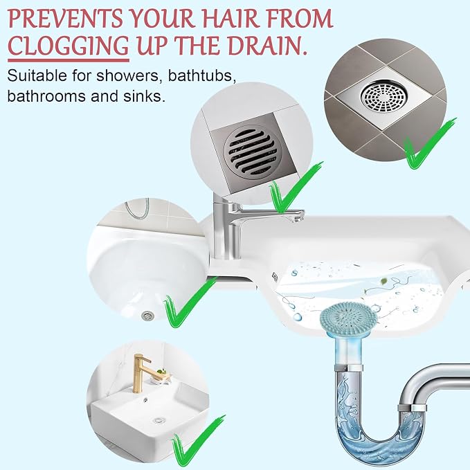 Bathroom Sink Drain Strainers, Hair Catcher Shower Drain Covers Protector - Image 4