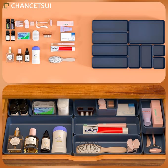 9 Pcs Stackable Drawer Organizer Trays Set, Desk Drawer Organizer Office. - Image 4