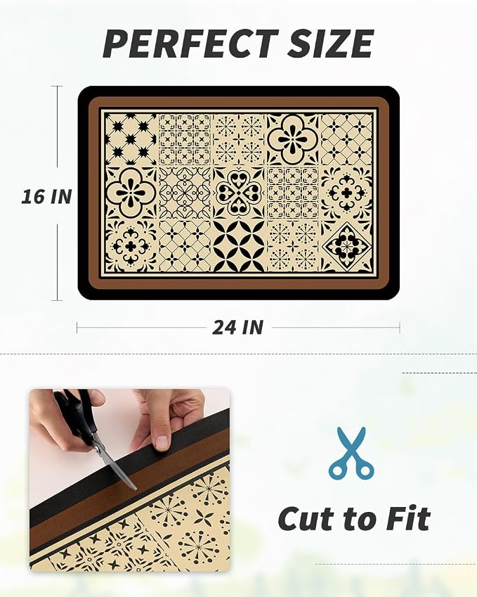 AMOAMI Coffee Mat Hide Stain Rubber Backed Absorbent Dish Drying Mat - Image 7