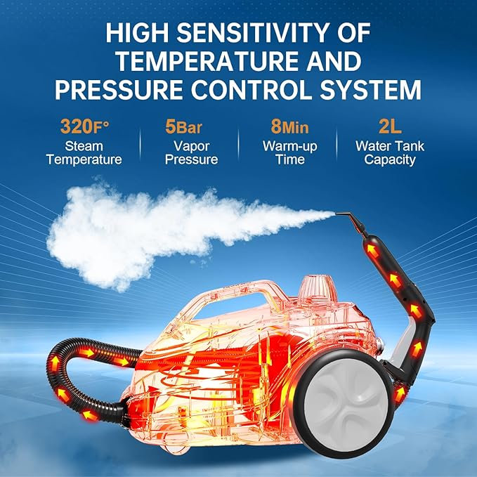 Steam Cleaner, Powerful Heavy Duty Canister Steamer - Image 3