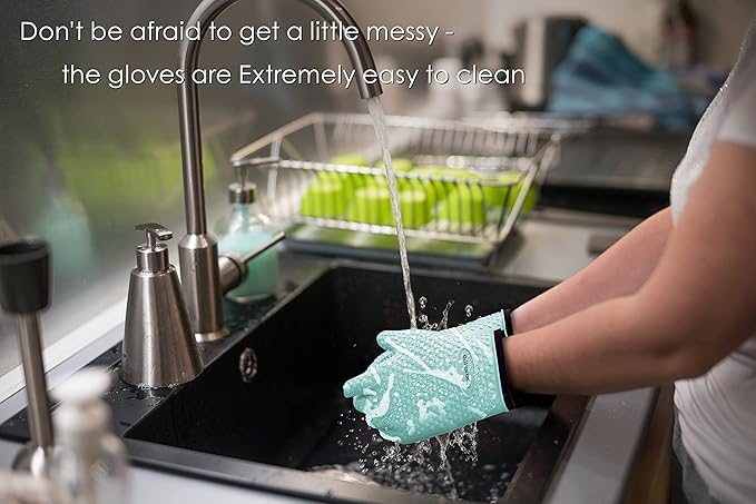 KITCHEN PERFECTION S Silicone Smoker Oven Gloves -Extreme Heat Resistant BBQ - Image 6