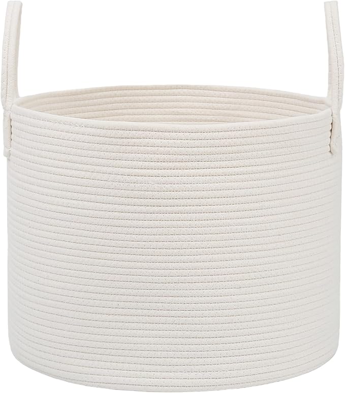 Woven Blanket Basket, 65L Large Rope Storage Bin by JMvicyroam