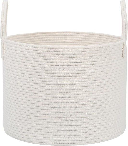 Woven Blanket Basket, 65L Large Rope Storage Bin by JMvicyroam