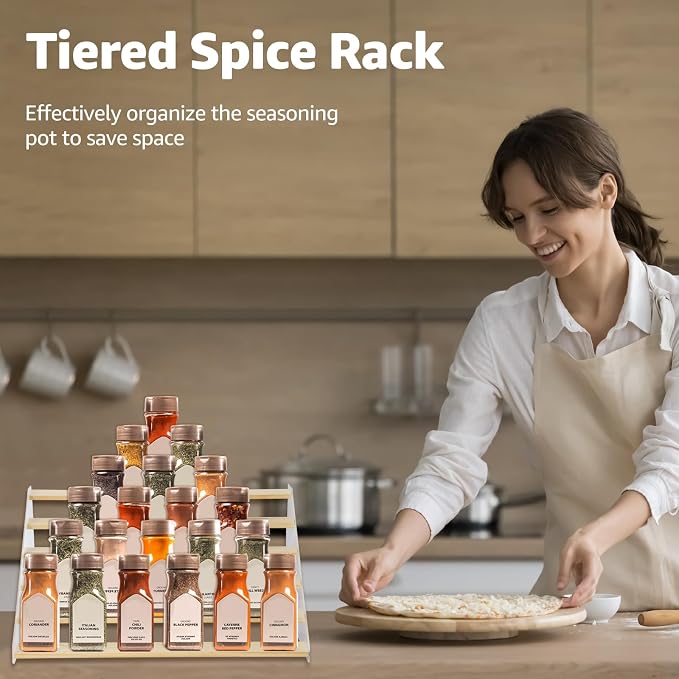 nianfeng Tiered Spice Rack, 6-Tier Spice Pantry Kitchen Cabinet Organizer - Image 3