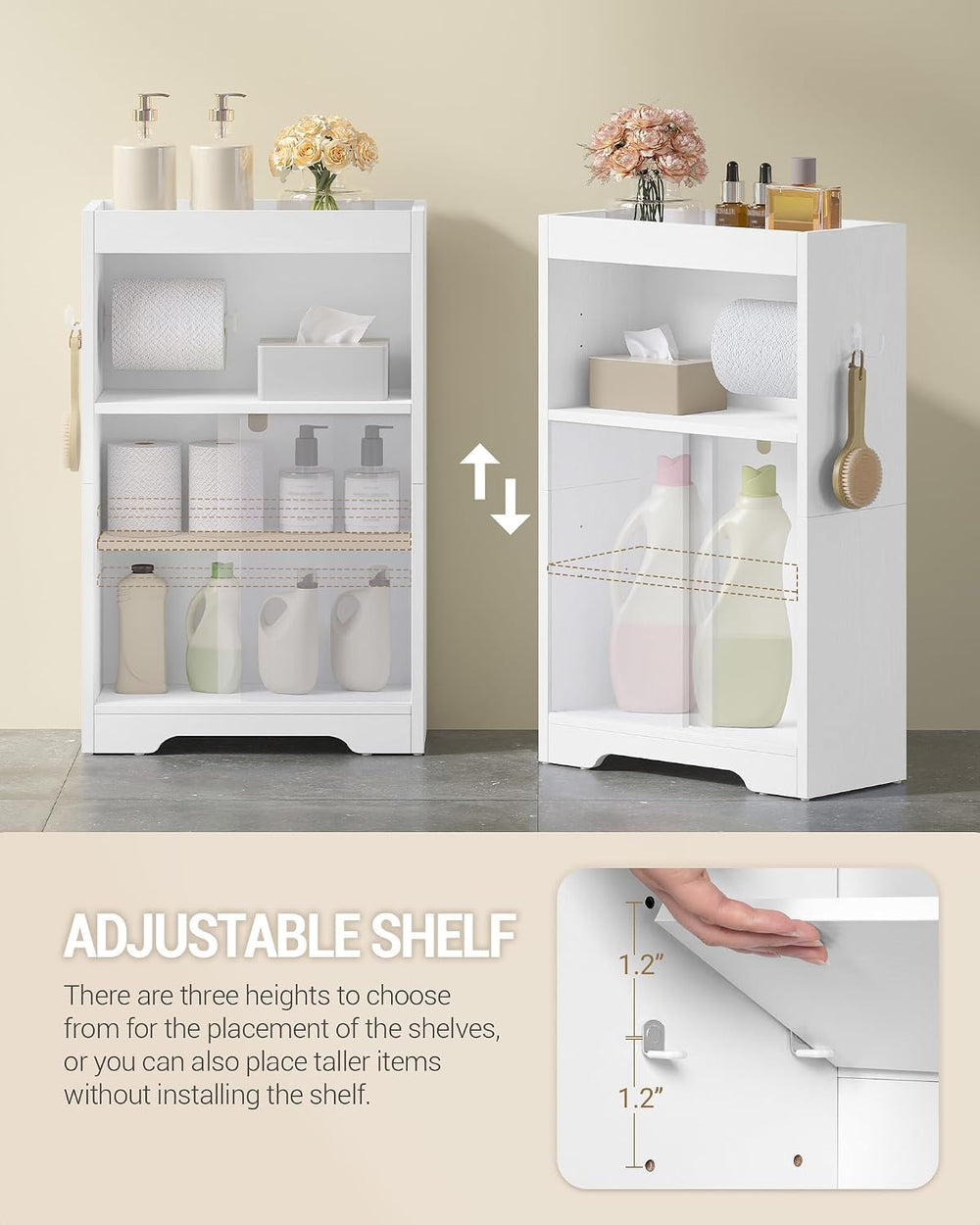 Hzuaneri Slim Bathroom Storage Cabinet, Toilet Paper Cabinet