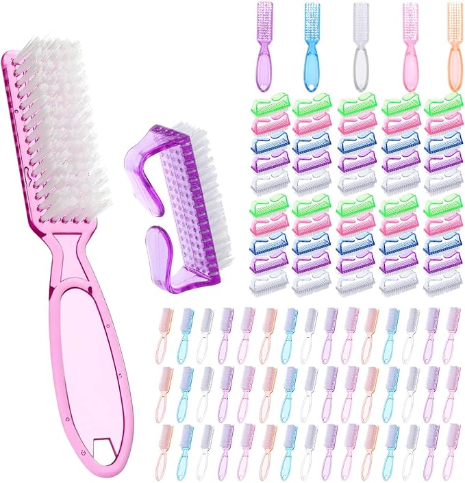 100 Pcs Handle Grip Nail Brush Bulk Nail Scrubber Cleaner Fingernail Brushes by Unknown