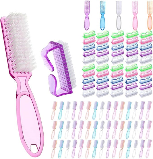 100 Pcs Handle Grip Nail Brush Bulk Nail Scrubber Cleaner Fingernail Brushes by Unknown