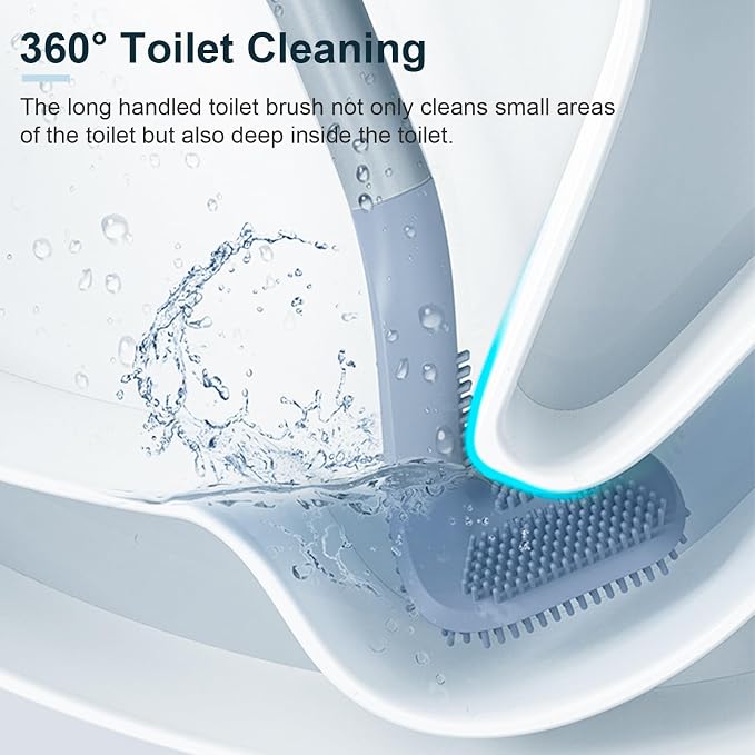 Golf Toilet Brush, Toilet Cleaning Brush, Flexible Bendable Silicone Long - Image 4