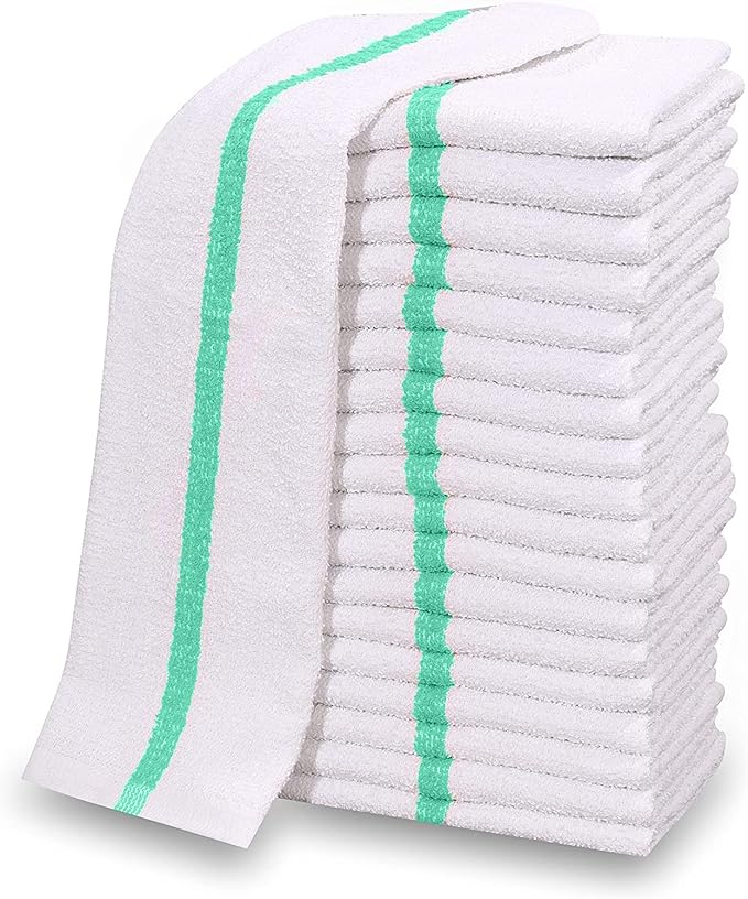 GOLD TEXTILES New Cotton Blend White Restaurant Bar Mops Kitchen Towels by GOLDTEXTILES