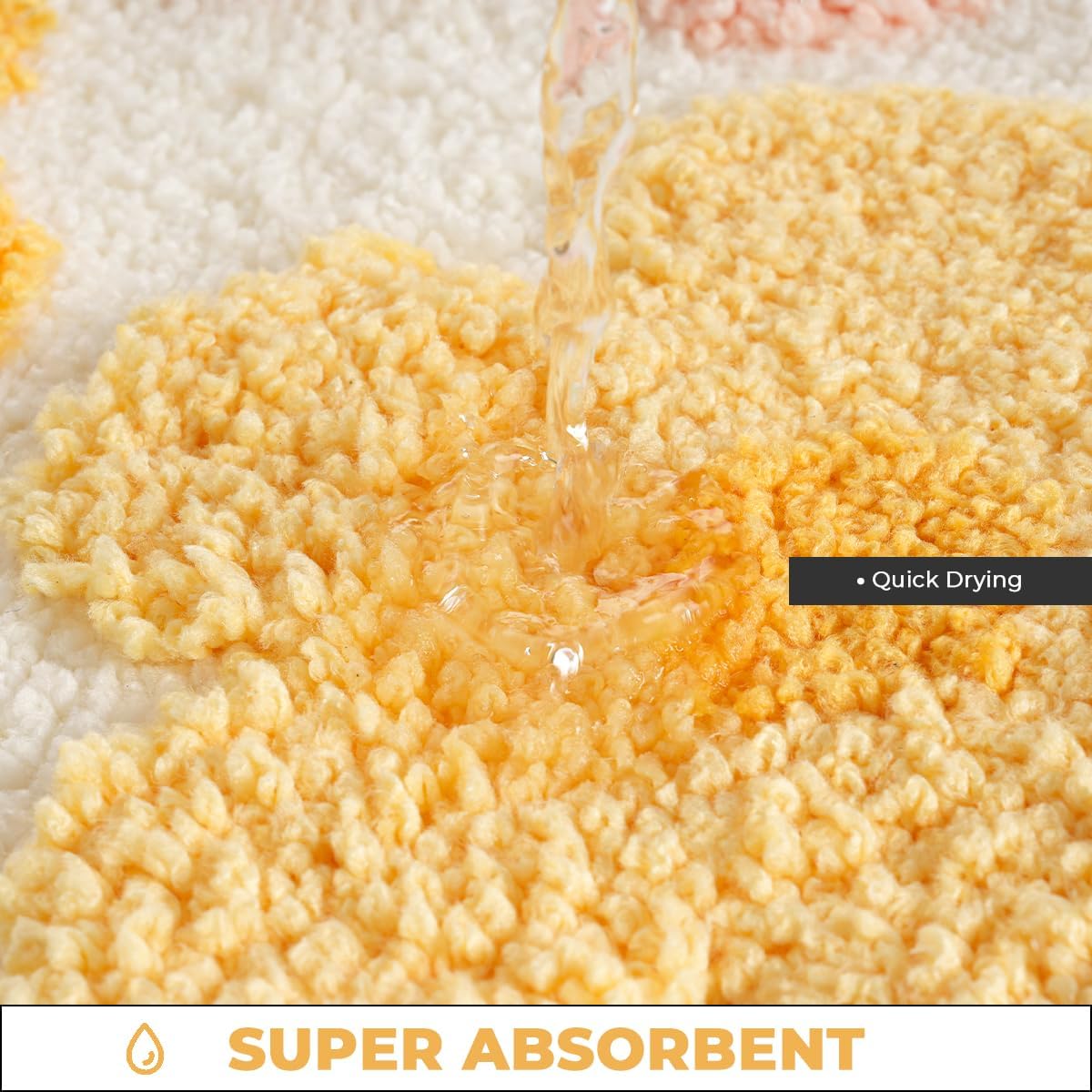 Cute Flowers Bathroom Rug Non Slip and Super Absorbent Bath Mat Machine Washable Bath Carpet Soft Microfiber Rug for Dining Room, Kitchen and Living Room (Colorful Flowers, 31"x20")