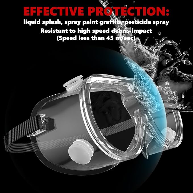 Super More Anti-Fog Protective Safety Goggles Clear Lens Wide-Vision Adjustable - Image 4