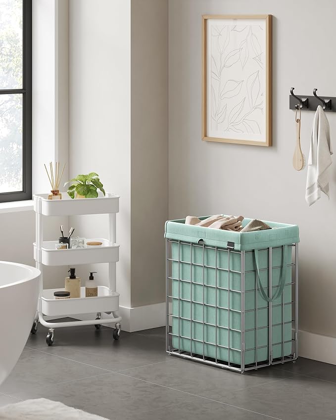 SONGMICS Laundry Hamper, 23.8 Gal. Laundry Basket, Collapsible Clothes Hamper - Image 3