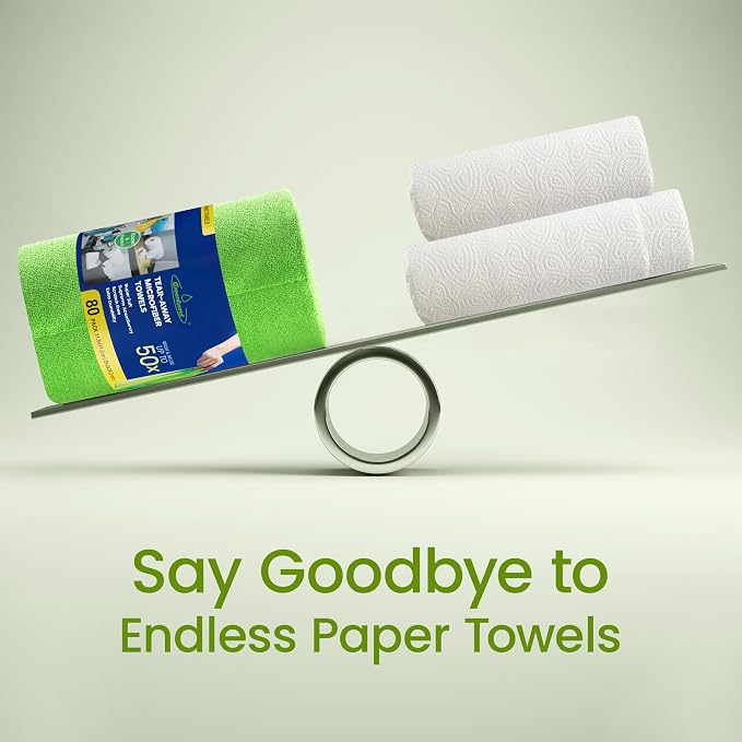 Greenfound Microfiber Cleaning Cloth Roll -80 Pack, Tear Away Towels, Reusable - Image 6