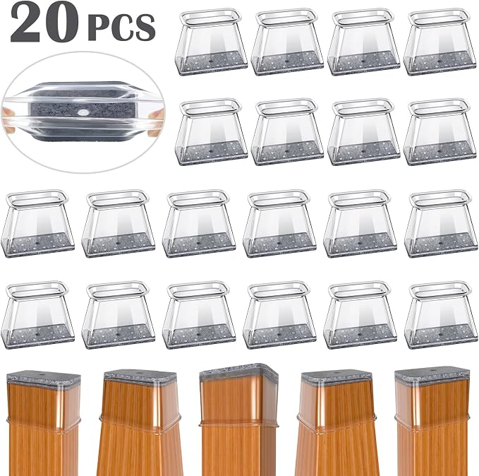 BUMACO Chair Leg Floor Protectors Rectangle Chair Leg Protectors - Image 4