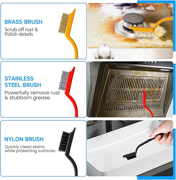 14Pcs Crevice Cleaning Brush Set, V Shape Grout Cleaner Brush - Image 5