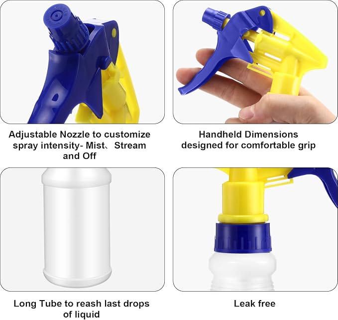 Eccliy 12 Pcs 16 Oz Plastic Spray Bottle, Adjustable Empty Reusable Sprayer - Image 4