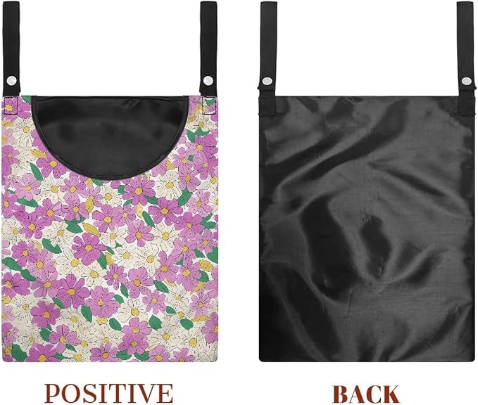 2 Pcs Hippie Flowers Clothes Pin Bag Clothespin Bag Holder 14.5 X 12 Inch - Image 7
