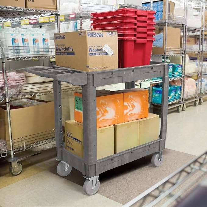 Utility Cart on Wheels, 1000 lbs Capacity Rolling Service Cart, 40 x 17 Inch - Image 2