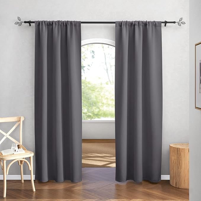 RYB HOME Blackout Curtains 84 inches Long 2 Panels Set - Image 2