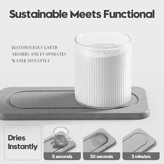 2Pack Diatomite Stone Water Absorbing Sink Tray - Image 3