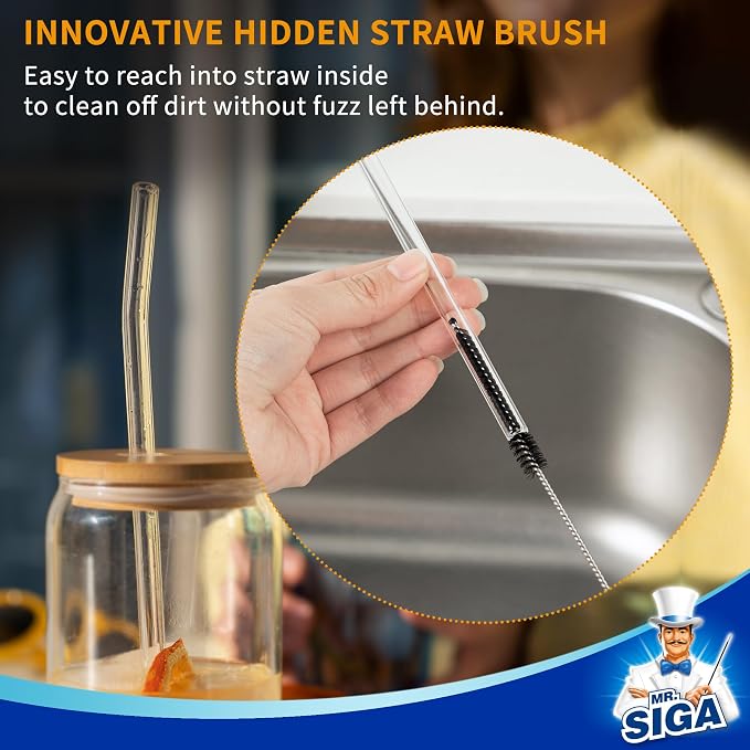 MR.SIGA Water Bottle Brush and Straw Cleaner Brush, Long Handle Bottle Cleaner - Image 4