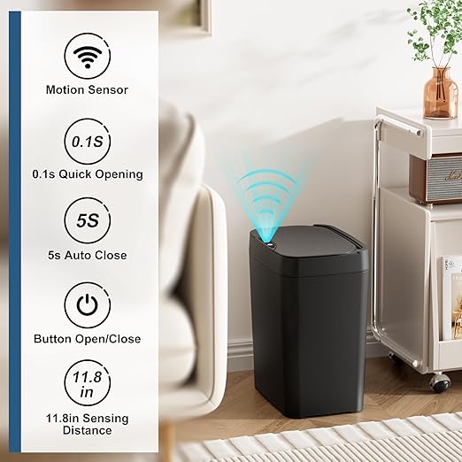 2 Pack 2.7 Gal Bathroom Trash Can - Image 3