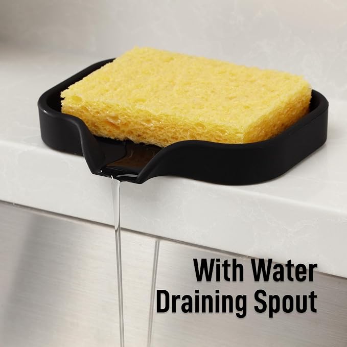 Zulay Kitchen Small Silicone Sponge Holder – Space-Saving Sink Organizer Tray - Image 8