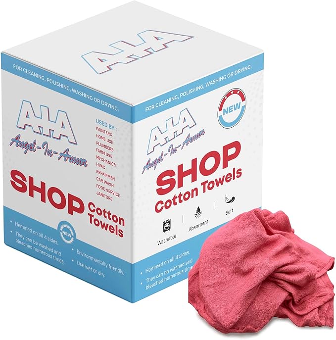 Angel-in-Armor Shop Towels – 1000 Unit Box of Lint-Free Cotton Shop Towel by A-I-AAngel-In-Armor