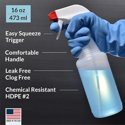 Pinnacle Mercantile Plastic Spray Bottles Leak Proof Technology Empty 16 oz - Image 2