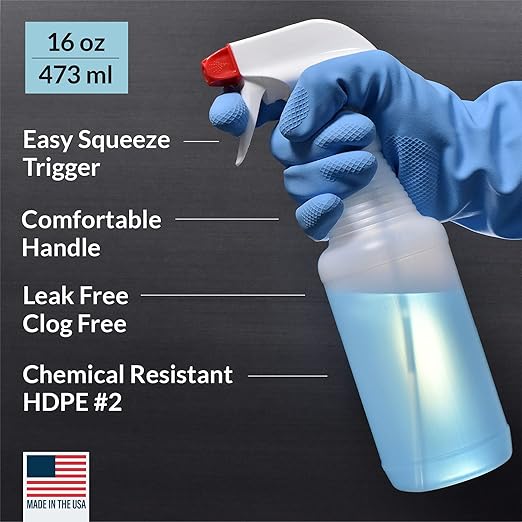 Pinnacle Mercantile Plastic Spray Bottles Leak Proof Technology Empty 16 oz - Image 2