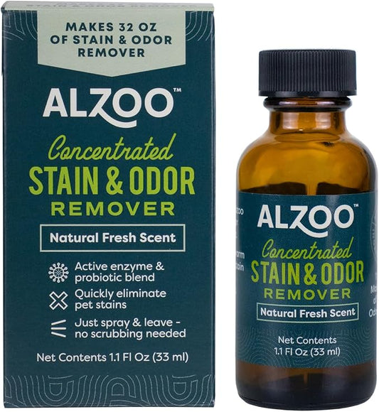 ALZOO Concentrated Stain & Odor Remover Refill Bottle, 100% Plant-Based Active - Image 2