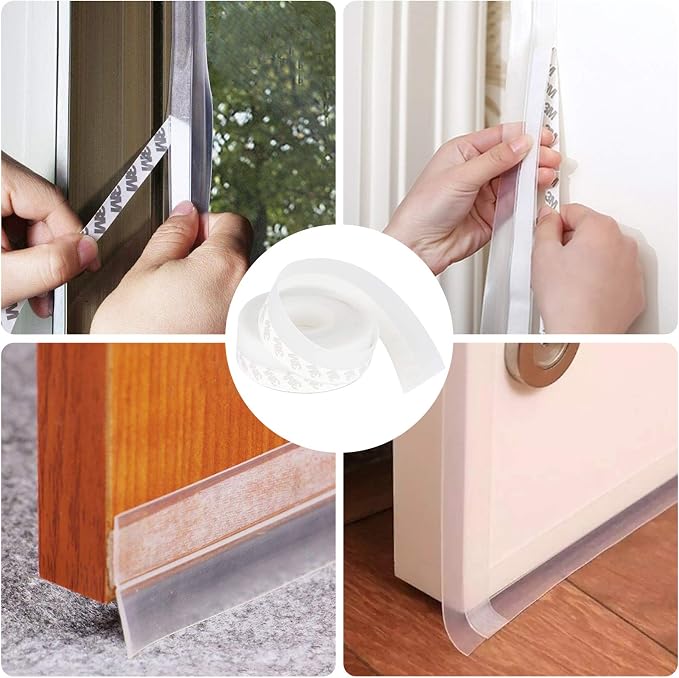 Door Weather Stripping Doors Seal Strip, 26 FT Silicone Sealing Tape - Image 7