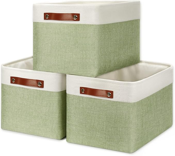 DULLEMELO Fabric Storage Bins for Laundry, Foldable Storage Baskets for Shelves by DULLEMELO