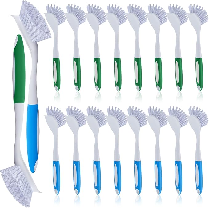 Hsei 20 Pcs Blue and Green Kitchen Scrub Dish Brush Bulk by Hsei