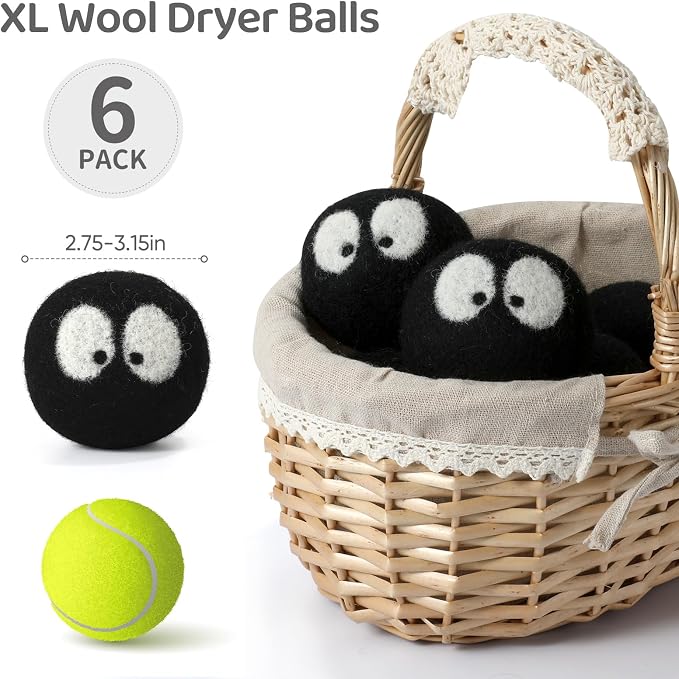 Wool Dryer Balls 6 Pack, Natural Fabric Softener, Dryer Balls Laundry Reusable - Image 6