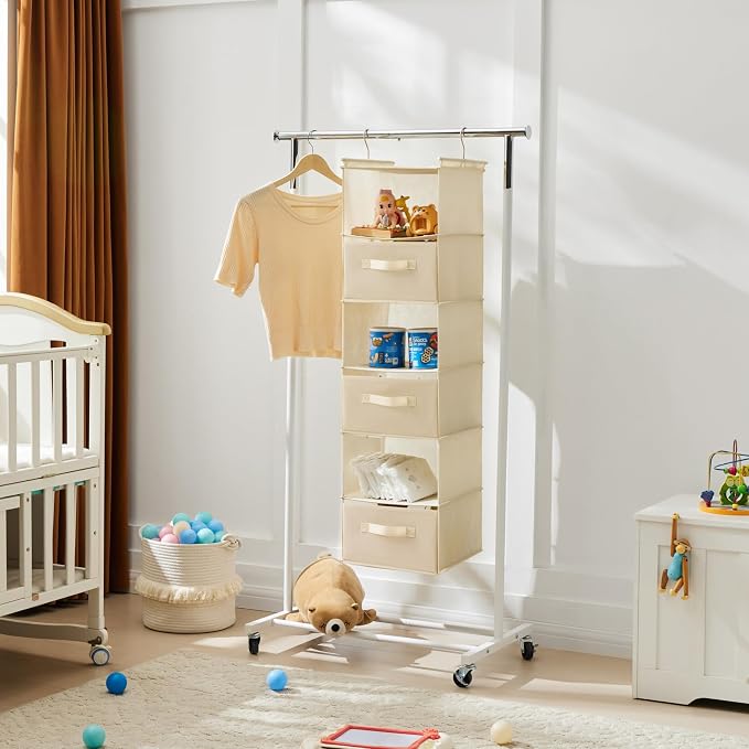 MAX Houser 6 Tier Shelf Hanging Closet Organizer, Closet Hanging Shelf - Image 2